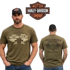 Harley-Davidson Army Green Kansas City, Graphic Tee